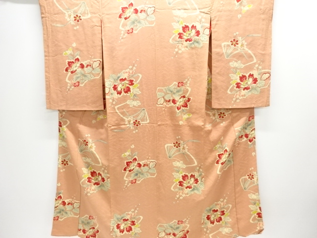 JAPANESE KIMONO / ANTIQUE KIMONO / SILK / KINSHA / FLORAL PLANTS